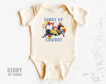 Funny Clown Baby Bodysuit, Giddy Up Cowboy Onesies® Brand, Western Baby Clothes ( GO4182 )