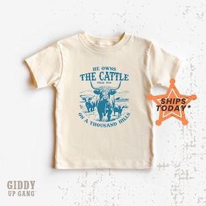 Kids Cattle Shirt: Western Biblical Graphic Tee ( GO4238 )
