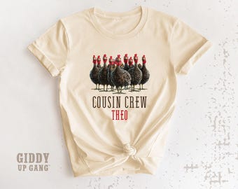 Cousin Crew with Turkeys Shirt: Family Matching Thanksgiving Day Shirts ( GF6810 )