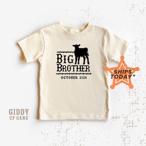 Custom Calf Big Brother Graphic Tee: Western Themed Sibling Reveal T-Shirt ( GP15181 )