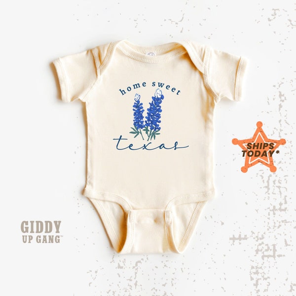 Home Sweet Texas Onesies® Brand, Texas Baby Shower Gift, Wild Flower Infant Graphic Tee