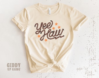 Yee Haw with Stars Shirt, Country Western Themed Cowboy T-Shirt ( GO4236 )