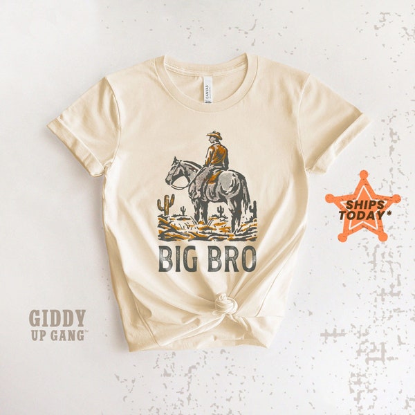 Big Bro with Cowboy Natural Shirt, Cowboy Big Brother, Unisex Country Shirts