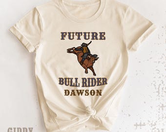 Future Bull Rider with Name T-Shirt: Western Rodeo Theme Shirt for Kids ( GR17253 )