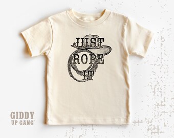 Cattle Roping Tshirt, Just Rope It Kids Shirts, Cute Country Western Graphic Tee ( GR17281 )