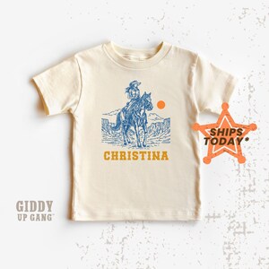 Cowgirl with Name Graphic Tee, Custom Girls Western T-Shirt, Gift for Cowgirl ( GR17231 )