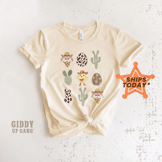 Western Easter Doodles Shirt: Unisex Spring Graphic Tee ( GB2435 )