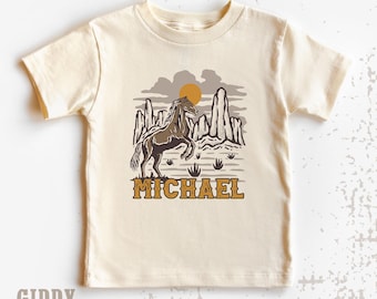 Personalized Desert Horse T-Shirt: Country Western Kids Graphic Tee ( GR17237 )