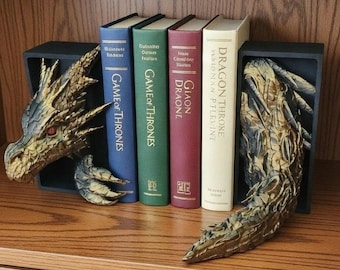 Dragon Book Nook Shelf Insert Diorama Fantasy  Library Decor  Bookend Display