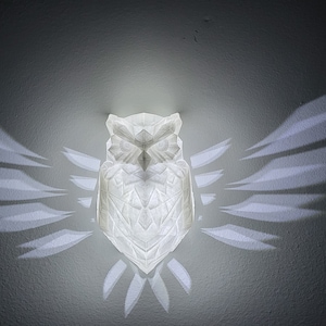 Owl Wall Sconce / Wall Mounted Light / Glow in the dark / Wall Art / Battery Wall Light