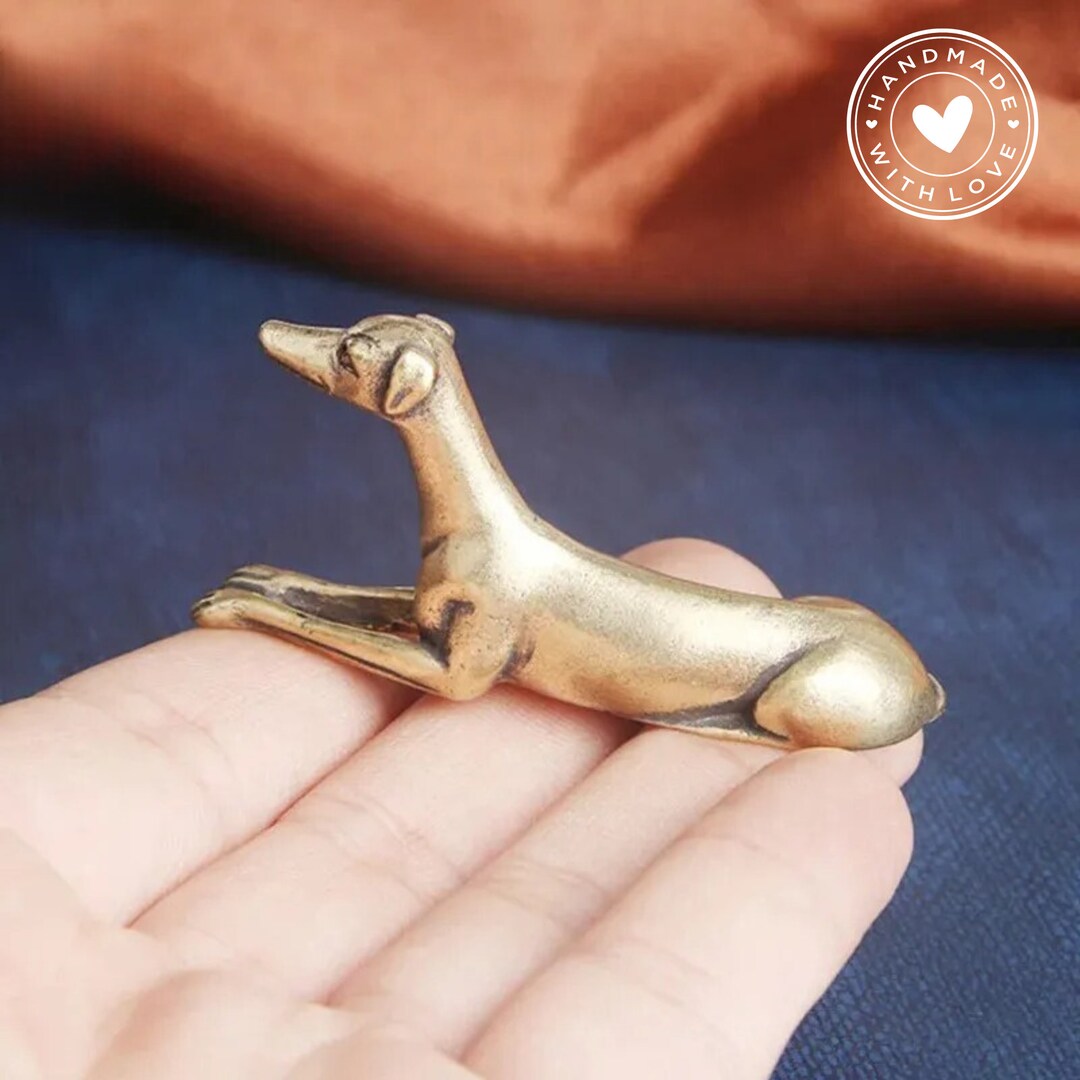 Vintage Brass Greyhound Statue Antique Hunting Dog Figurine Elegant