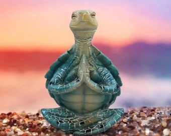 Handcrafted Zen Turtle Statue - Perfect for Home Decor - Peaceful Sea Turtle Ornament for Meditation - Unique Serenity Gift