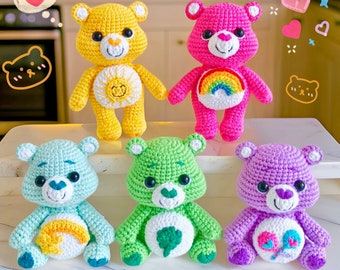 Adorable Bears Crochet Pattern - Tenderheart Bear, Cheer Bear, Bear Amigurumi