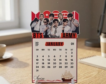 BTS ARIRANG Themen-Tischkalender 2027 zum Ausdrucken | K-Pop-inspirierter Kalender | BTS-Kalender zum Ausdrucken | Monatskalender | Digitaler Download
