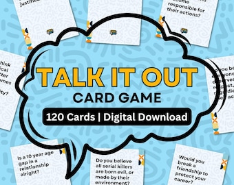 Talk It Out: Conversation Starter Card Game | Digital Download | Hot Takes | Fun Party Game | Interactive Prompts | Engaging Questions Card