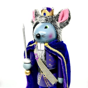 Nussknacker BEAUTIFUL BLUE & PURPLE Cape - Mäusekönig * Rattenkönig 30,5 cm Ornament aus Holz