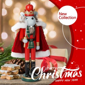 12" Wooden Mouse King Wooden Nutcracker | Christmas Ornament