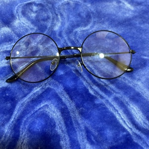 Oversize Clear Lens Circle Glasses - Round Metal, Harry Potter, Halloween, Cosplay, Art, Anime, Accessories