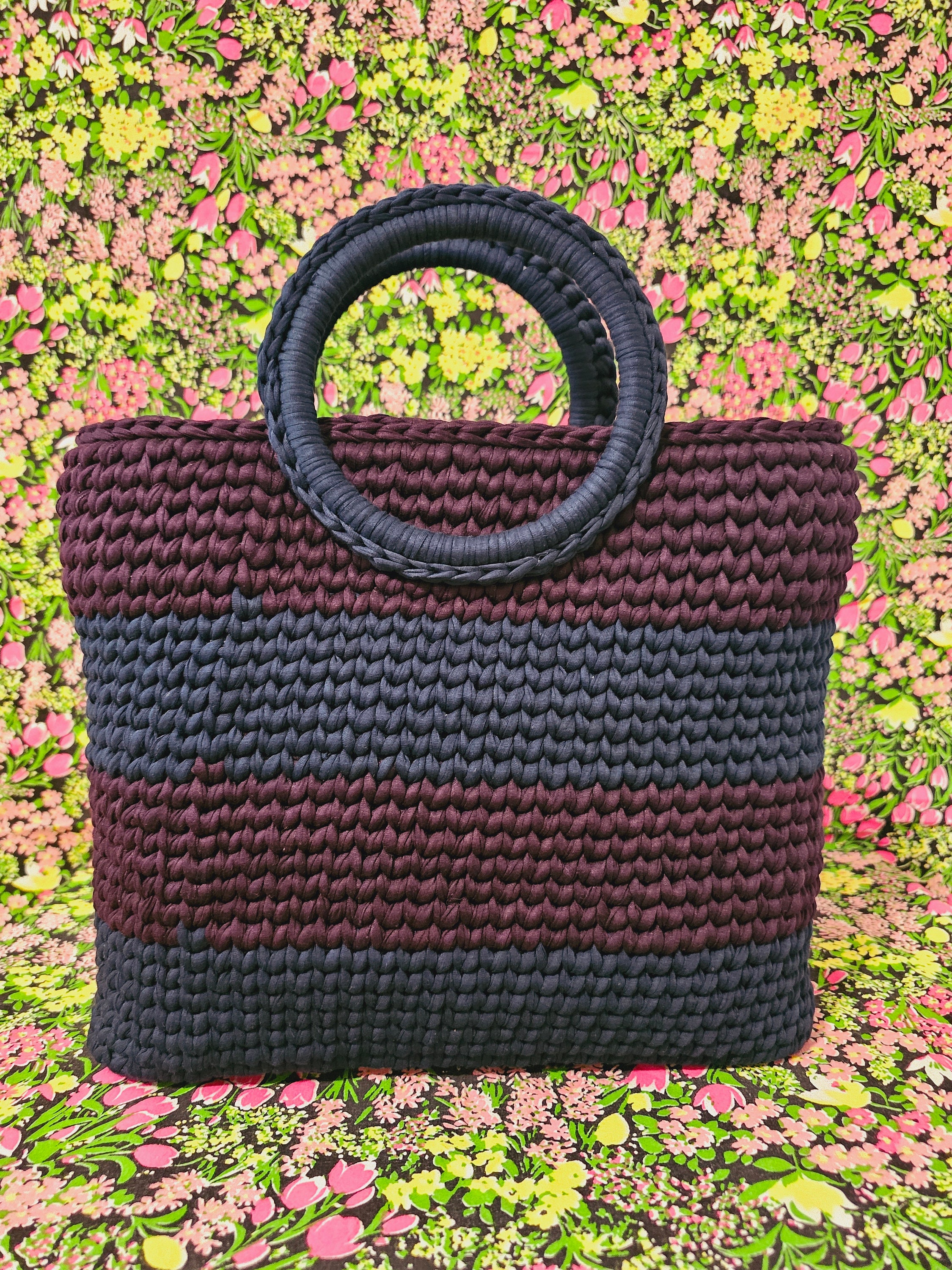 ●augustone8● [HANDMADE] WOOLLY BAG_green Homemade EMERALD GREEN Chunky Yarn Bag, Hand Knit Mini Tote