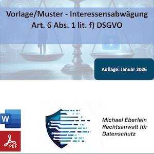 Modello/Esempio - Bilanciamento degli interessi Art. 6 comma 1 lett. f) GDPR