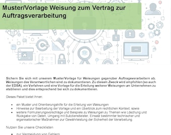 Template/sample instructions for the contract for order processing - Article 28 GDPR
