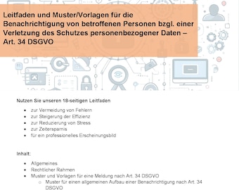 Guide and template for notifying data subjects – Art. 34 GDPR