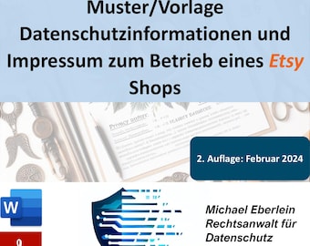 Sample/template privacy policy and legal notice for operating an Etsy shop