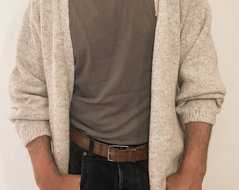 Cardigan homme en laine durable, fait main_HANDMADE