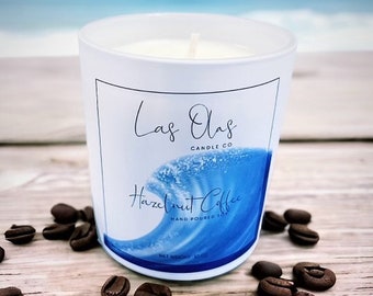 Hazelnut Coffee scented hand poured 10 oz soy candle