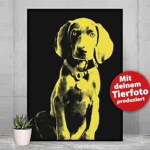 Personalisiertes Tierportrait im PopArt-Style, in 4 verschiedenen Farben, Leinwand, Poster, Haustier-Portrait, süßes Geschenk, Hund, Katze