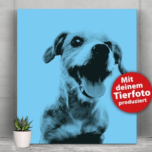 Personalisiertes Tierportrait im PopArt-Style, wählbares farbenfrohes Design, Leinwand, Poster, Haustier-Portrait, süßes Geschenk Hund Katze