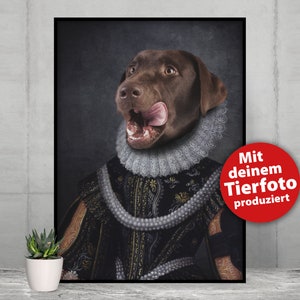 Royales individuelles Tier Portrait, dein Liebling im Royal- und Renaissance-Stil auf Leinwand oder Poster, Hund, Katze, personalisiert