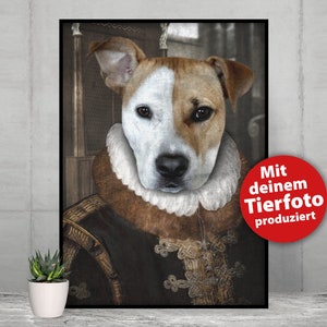 Royales personalisiertes Tier Portrait, dein Liebling im Royal- und Renaissance-Stil auf Leinwand oder Poster, Hund, Katze, individuell