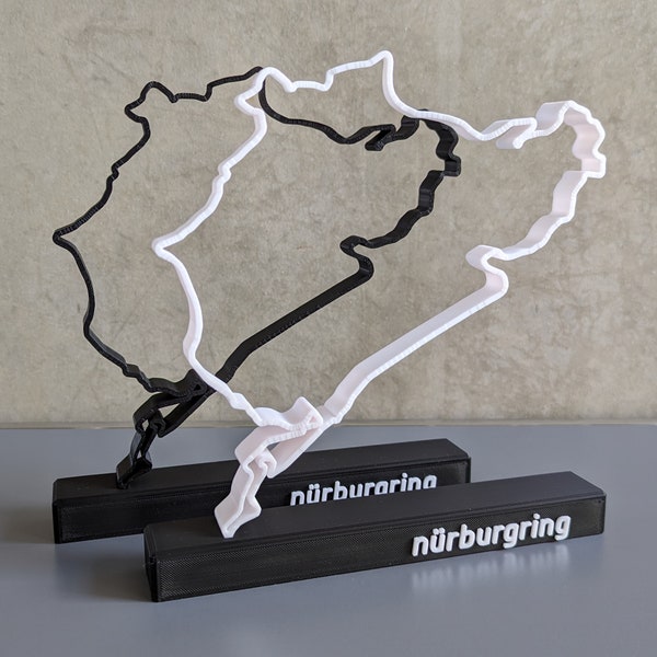 Nürburgring Nordschleife Rennstrecke Rennbahn Höhenprofil 20cmx3cmx20cm Aufsteller Stand Kunst Figur Skulptur Dekoration für Schreibtisch