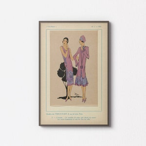 Ilustração de moda Art Déco francesa de 1926: arte de parede vintage para impressão (download digital)