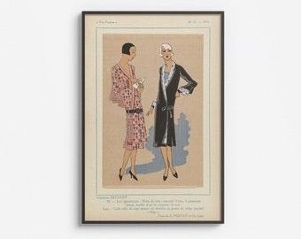 Illustrazione della moda francese del 1925: stampa di Bechoff Très Parisien (download digitale)