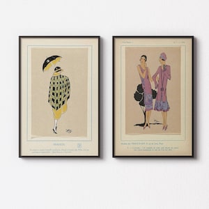 Conjunto de estampas de moda Art Déco: ilustrações de revistas francesas de 1926 (download digital)