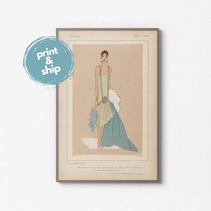 French Art Deco fashion illustration from the magazine &quot;Très Parisien&quot; from 1926 | Vintage Fashion Illustration| Art Print