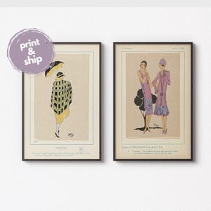 Set van twee Franse art-deco-modeillustraties uit het tijdschrift "Très Parisien" uit 1926 | Muurkunstafdrukken