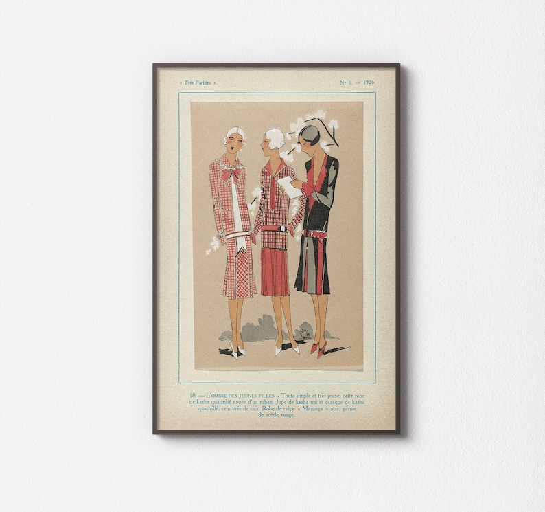 1926 Parisian Fashion Illustration | G-P. Joumard Vintage Dress Prints | Printable Vintage Wall Art