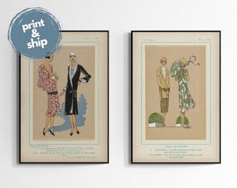 Set di stampe di moda Art Déco francese: rivista Très Parisien del 1925