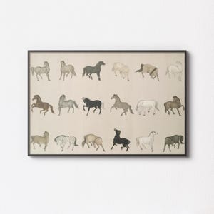 Ilustración vintage de caballo japonés (1908) / Arte ecuestre / Impresión de caballos antiguos / Regalo ecuestre / Arte mural imprimible