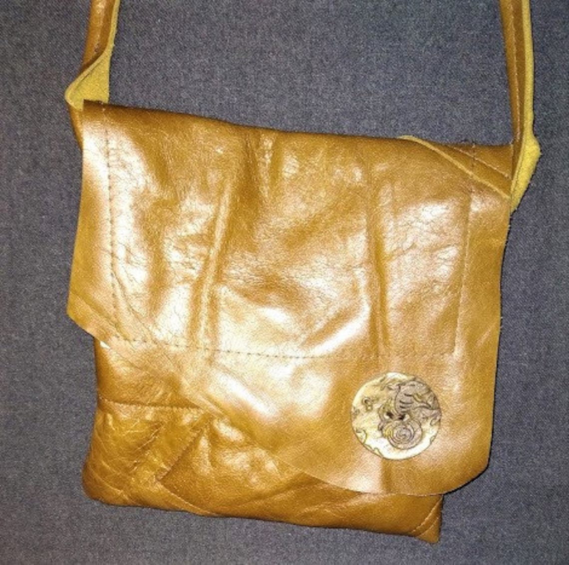 Handmade Leather Shoulder Bag With Adjustable Cross Body Strap Etsy