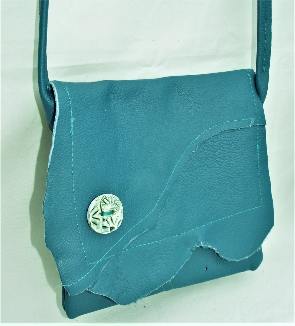 Handmade leather shoulder bag with adjustable cross body strap Etsy