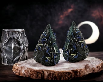 2 Black Witch's  Candles, No Wick Candle With Protection Herbs, Beeswax and Cleansing Herbs