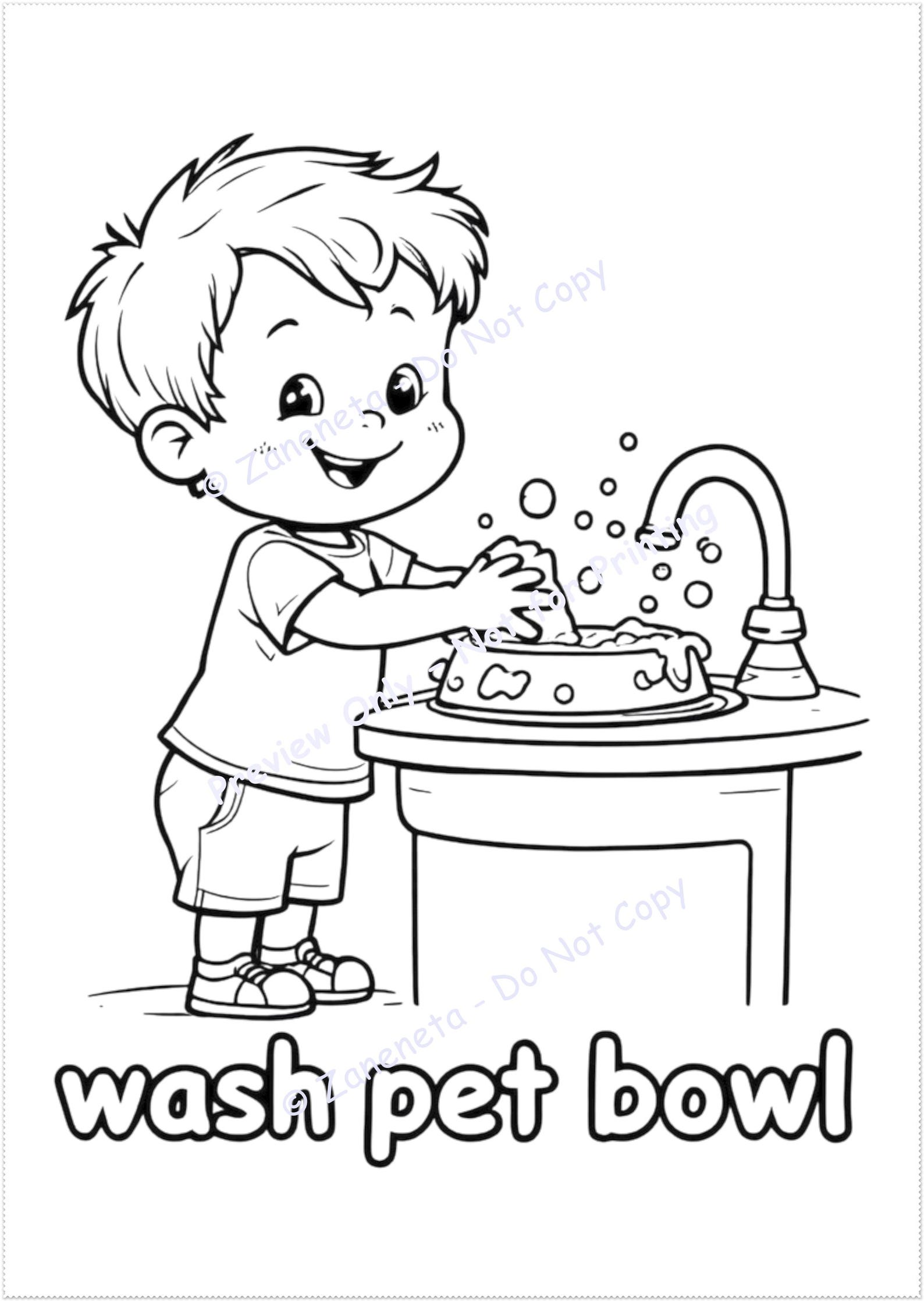 My First Chores Coloring Book Set 1 Home and Pets | Kids Toddler ...