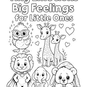 Emotions Coloring Pages for Toddlers and Preschool | Printable Feelings Worksheets | A4 and Letter PDF PNG | Bonus Drawing Page