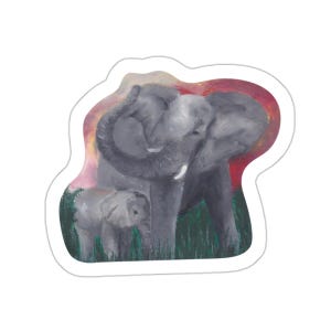 Elephant Kiss-Cut Stickers, Cute Animal Vinyl Decals, Laptop Stickers, Scrapbook Embellishments, Planner Accessories, Gift for Elephant