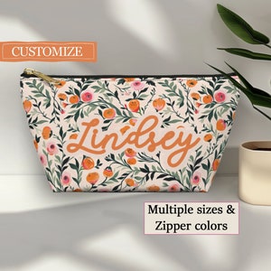 Makeup Bag Personalized Gift for Wife Birthday Pouch with Zipper Bag for Grandma Gift Idea for Mom Custom Name Pouch for Bag Accessories