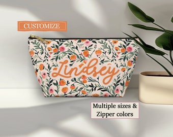 Makeup Bag Personalized Gift for Her Birthday Pouch with Zipper Bag for Grandma Gift Idea for Mom Custom Name Pouch for Bag Accessories